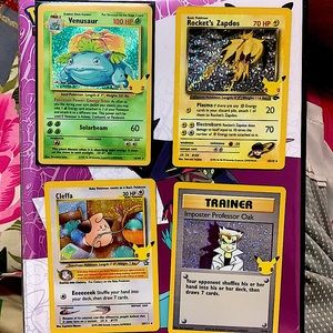Set of 4 Pokémon cards 1995-2000celebrations set.